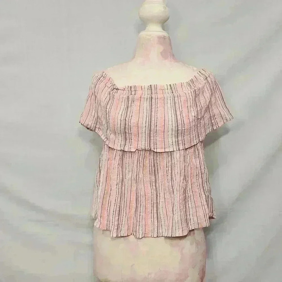 Lucky Brand Tops - Lucky Brand Striped Off Shoulder Top